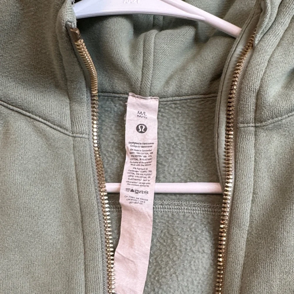 lululemon Scuba full zip up hoodie palm court/gold - Picture 5 of 7